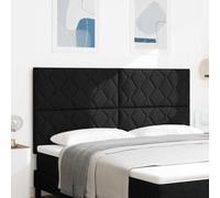 Mandloder Tête de lit noire de 180 cm avec bandes lumineuses LED, housse en tissu, design bloc de diamant, tête de lit moderne, montage mural