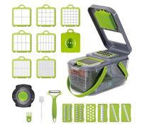 Mandoline Coupe-Légumes 22 en 1,Trancheur de Légumes,Hachoir à Légumes Multifonctionnel,Manuel, avec 8 Lames en Remplaçable pour Trancher Accessoires de Cuisine