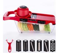 Mandoline Coupe-légumes Râpe Hachoir 6 + 1 Multi-fonction Trancheuse, Découpe les fruits et les légumes ，Mandoline légumes Slicer，