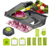 Mandoline Cuisine - 12 en 1 - Acier Inoxydable - Ergonomique - Multifonctionnelle