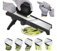 Mandoline Cuisine Coupe Legumes Multifonctions - Mandoline Professionnelle Réglable en Acier Inoxydable, Avec Protection des Mains, Réalisez des Tranches Épaisses de 1 à 9 mm, Decoupe Legumes Manuel