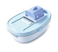 Mandoline Cuisine Multifonctions 6 Lames en Inox, Coupe Légumes avec Protection de Sécurité, Grande Capacité, Support et Récipient de Récupération des Aliments