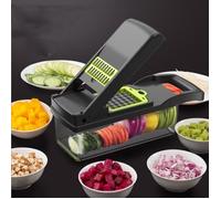 Mandoline de Cuisine Manuelle Multifonction Coupe legumes avec Boîtes De Rangement, pour Trancher, Couper et Râper Les Légumes