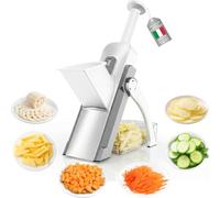 Mandoline - Trancheuse manuelle verticale avec lames en acier inoxydable, épaisseur réglable pour pommes de terre, oignons, hachoir multifonction pour cuisine (S1) (gris, S1)