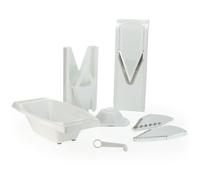 Mandoline V3 Börner - Coupe-légume & Fruit Professionnel - Tranche Fine - Poussoir de sécurité - Blanc