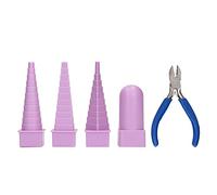 Mandrel Wire Wrapping Tools, 4Pcs Mandrin pour Bijoux avec Ronde, Ovale, Carré, Pince de 5 Pouces Mandrin Portable pour Anneaux pour Fil Métallique, Boucles D'oreilles