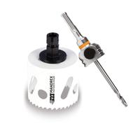 Mandrex MHB4Q043B+MX200020SB Scie cloche bimétallique SpeedXcut 8 % alliage de cobalt et profondeur de coupe 45 mm pour acier inoxydable, aluminium et résine époxy MHB4Q043B+MX200020SB Ø 43 mm