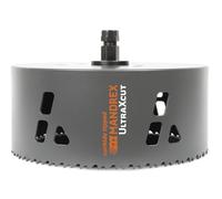 Mandrex | Scie cloche UltraXcut Ø 140 mm avec dents en carbure de tungstène, foret pour matériaux durs et souples, scie cloche multi-usages