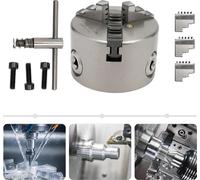 Mandrin - 3 mors à centrage automatique - Plage de serrage : 0,2–2,21 cm - 4 000 tr/min - Serrage manuel à l'aide d'une clé - Pour machines CNC, fraiseuses et perceuses - Argent