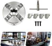 Mandrin à 4 mors à centrage automatique - Mandrin de précision 80 mm - 6 600 tr/min - Plage de serrage 2–63 mm - Précision de concentricité 0,07 mm - Pour CNC et fraiseuses - Argent