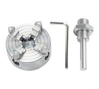 Mandrin à trois mâchoires avec poignée réglable pour matériaux ronds et mandrin à quatre mâchoires pour formes irrégulières avec tige de connexion M12x1 (C)