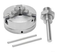 Mandrin à trois mâchoires avec poignée réglable pour matériaux ronds et mandrin à quatre mâchoires pour formes irrégulières avec tige de connexion M12x1 (B)