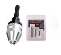 Mandrin Autoserrant 0.3-3.6mm Queue Hexagonale 1/4 Pouces(26PCS) | Queue hex 1/4 pouce, serrage manuel rapide, visseuses électriques, aluminium durable