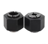 Mandrin de défonceuse 6.35mm et 12mm pour Bosch | Acier métal résistant, finition noire, maintien stable de la fraise, pour idéal pour usage intensif