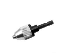 Mandrin de perceuse à changement rapide 0,3 à 6,5 mm avec tige hexagonale de 6,3 mm pour mini meuleuse électrique et tournevis sans fil, noir argenté