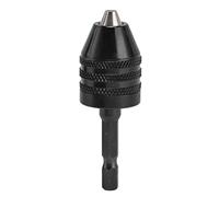 Mandrin de perceuse sans daptateur d'embout de tournevis à percussion, convertisseur 3 mâchoires, tige hexagonale de 1/4 po, 0,6 à 8 mm, noir pour accessoires de meuleuse