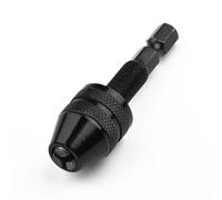 Mandrin de perceuse sans vec adaptateur de tige hexagonale de 6,3 mm pour changement rapide des embouts de tournevis dans les tâches de travail du métal et du bois, finition noire (0,3 à 3,4 mm)