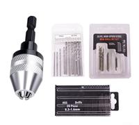 Mandrin de perceuse sans e 0,3 mm à 3,6 mm avec adaptateur de tige hexagonale pour perceuse électrique, ensemble de forets pour PCB, bois, plastique, étau à broche (11 pièces)