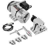 Mandrin de tour K11-100mm Mandrin à trois mors 4e axe de l'axe de rotation CNC, un rapport de réduction de 6:1 et un moteur pas à pas Nema23 biphasé 3 mandrins à mors pour le fraisage CNC