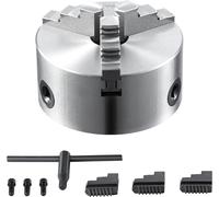 Mandrin de tour VEVOR K11-125 125mm Mandrin à trois mors HT300-matériau 3 mors Plage de serrage 2-125mm 3 mors, 20Cr, ≥53HRC φ30mm Alésage Mandrin de serrage Tour à bois autocentrant