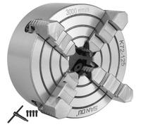 VEVOR Mandrin de Tour à Mâchoire K72-125, Mandrin de Tour Accessoires pour Perceuses, Avec 1 x n T, Mandrin de Tour à 4 mâchoires pour le serrage des arbres suspendus/des triangles équilatéraux