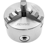 Mandrin de tournage de précision - manuel 3 mors - Ø 100 mm - précision 0,07 mm - HRC54 mors - passage 22 mm - HT300/20CrMnTi - argent