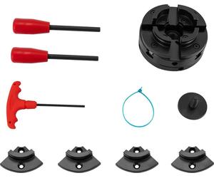 Mandrin pour tour à bois - Auto-centrant à 4 mors - Filetage M18x2,5 - Intérieur 39-76 mm - Extérieur 51-92 mm - Hauteur des mors 30 mm - Un jeu de mors - Noir