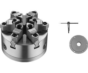 Mandrin rotatif, mécanisme d'auto-centrage, construction en fonte durable, 6 mâchoires 160 mm