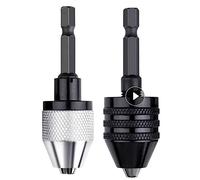 Mandrin sans daptateur de mandrin perceuse à tige hexagonale, sans clé, 0.3-8mm, pilote d'impact multicolore, Micro moteur(0.6-8mm Black)