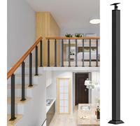 Mandrins en métal noir pour garde-corps - poteaux d'escalier, main courante avec colonne de garde-corps pour escaliers intérieurs extérieurs balustres (85 cm/33,5 po)