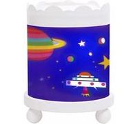 TROUSSELIER - L'Espace - Veilleuse - Manège Magique - Idéal Cadeau Enfant - Dessin animé - Lumière rassurante - Couleur Bois Blanc - Ampoule 12V 10W inclue - Prise Elec. EU
