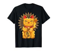 Maneki Neko Chat Chanceux Japonais Kawaii Koban Feng Shui T-Shirt