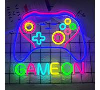 Manette de Jeu Néon LED, Décoration Murale pour Chambre Gamer et Salle de Jeux, Panneau Lumineux avec USB et Variateur d'Intensité, Cadeau pour Ados et Adulte, Accessoire Bar et Deco Chambre