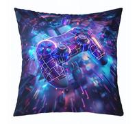 Manfei 1 housse de coussin moderne à motif de manette de jeu pour enfants, motif jeux vidéo et manette de jeu, décoration d'intérieur, pour lit, canapé, sofa, 40,6 x 40,6 cm