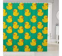 Manfei Rideaux de douche imperméables avec 12 crochets pour salle de bain, chambre d'enfant, garçons et filles, motif canard, 182,9 x 182,9 cm (l x L)