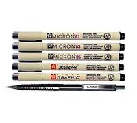 Manga-SET - Sakura Pigma MANGA Set de 6 - Micron, graphique, pinceau et crayon mécanique (6 stylos, noir)