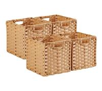 Mangata 28cm Cubes de rangement en imitation rotin, Multi-couleur Disponible, 28 x 28 cm, paniers de rangement décoratifs, imperméables, anti-moisissure(Popcorn, 4 pièces)