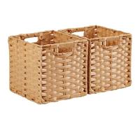 Mangata 28cm Cubes de rangement en imitation rotin, Multi-couleur Disponible, 28 x 28 cm, paniers de rangement décoratifs, imperméables, anti-moisissure(Popcorn, 2 pièces)