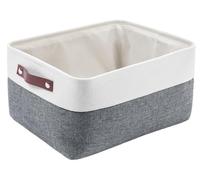 MANGATA Boîte de Rangement en Tissu Tissé, Panier Pliable en Toile Pour Vêtements, Jouets et Étagères, Gris Froid (Moyen, Lot de 1)
