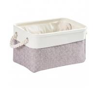 Mangata Boîte de rangement en toile, paniers de rangement pliables en tissu avec poignées pour armoires, armoires, étagères, vêtements, jouets, serviettes, salle de bain (38 x 28 x 24 cm, Gris Blanc)