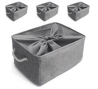 Mangata boîte de rangement pliante, panier de rangement en tissu | Doux et durable, pour étagère, placard, armoire,50 x 40 x 30 cm, Gris,4 paquets