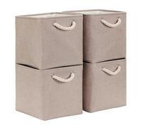 Mangata Cube de Rangement Tissu 25x25x25cm Kaki Clair 4 Paquet