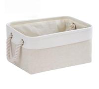 Mangata Petite boîte de rangement, panier de rangement de jouets en tissu épais avec poignées pour étagères (taille S, 1 pièce)