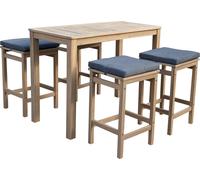 Mange debout ARUBA en acacia 4 places - coussins gris