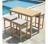 Mange debout ARUBA en acacia 4 places - coussins sable