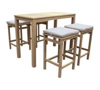 Mange debout ARUBA en acacia 4 places - coussins sable