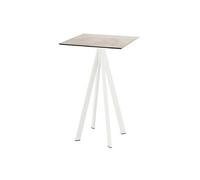 Table de bar Infinity, structure blanche + plateau en stratifié haute pression Moonstone, 70 x 70 cm, 1 pièce