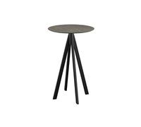 Infinity - Table de bar, structure noire + plateau HPL effet marbre Midnight, Ø70 cm, 1 pièce