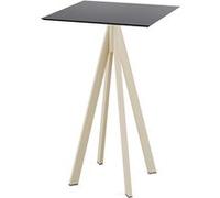 Infinity - Table de bar, structure couleur sable + plateau HPL noir, 70 x 70 cm, 1 pièce