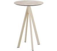 Infinity - Table de bar avec structure couleur sable + plateau en stratifié haute pression Moonstone Ø70 cm, 1 pièce